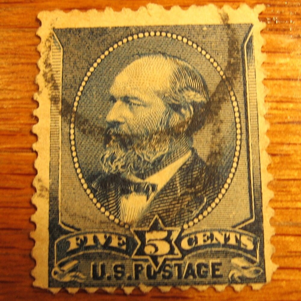 1888 James A. Garfield 5 Cent Stamp in Indigo